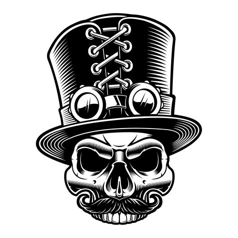 Vector Illustration Of A Steampunk Skull In Top Hat 539396 Download