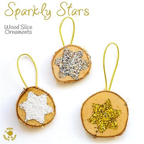 Sparkly Star Wood Slice Ornaments Are A Quick And Easy Christmas Craft