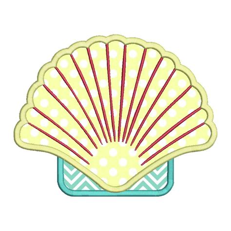 Shell Applique Embroidery Design Download 0033 Etsy