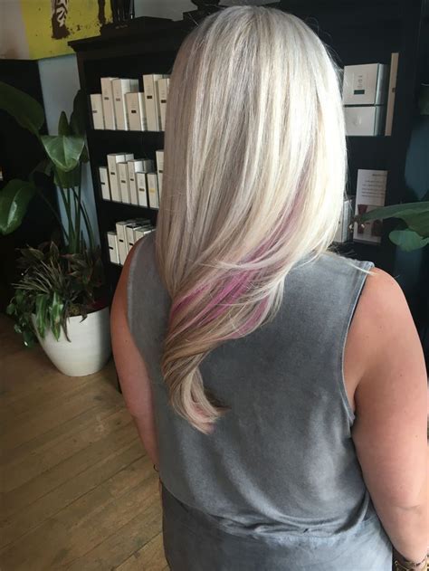 Platinum Blonde With Pink Peekaboo Highlights Site Today Pink