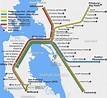 San Francisco map - Bart system official public transport train lines ...