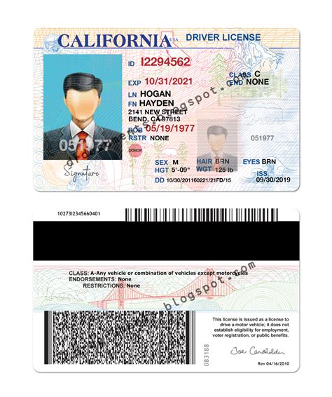 Free California Drivers License Template Photoshop Addictbxe
