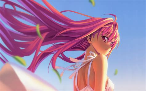 Wallpaper Pink Long Hair Anime Girl Look Back 2880x1800 Hd Picture Image