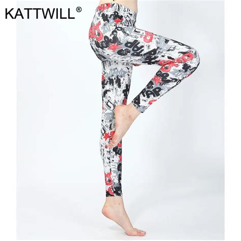 KATTWILL Casual Women Legging Elasticity Leggins Ethnic Style Print Mid