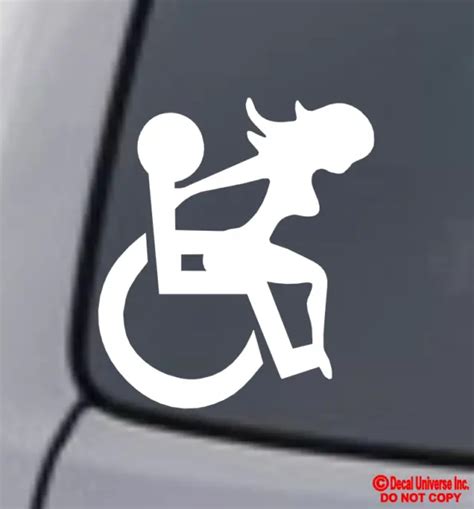 wheelchair sex vinyl decal sticker car window bumper funny handicap symbol logo 3 49 picclick
