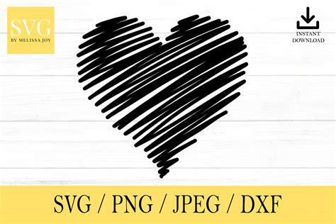 Heart Svg Scribble Heart Shape Svg Png Dxf Jpeg Digital Etsy