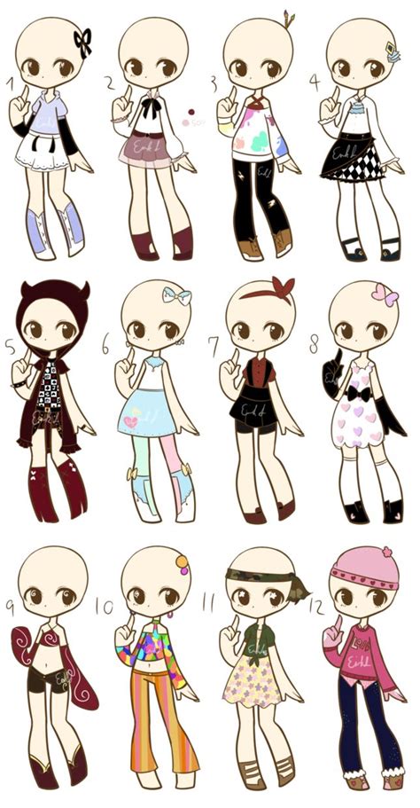 Outfit Adopts Batch 5 No 10 Open By Nuggiez Character Design Cute