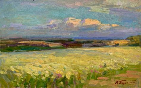 Impressionist Rural Landscape Original Oil Painting By Pereta V