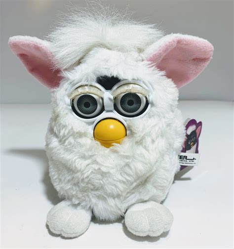 1998 Original White W Pink Ears Furby With Tag For Sale Condition Is