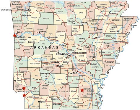 Arkansas County Map Usa