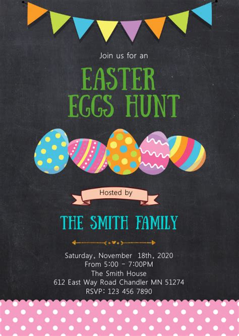 Easter Eggs Hunt Party Invitation Template Postermywall