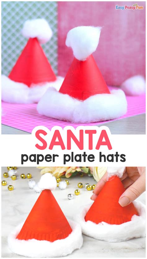 Paper Plate Santa Hats Craft Christmas Crafts For Kids Ôn Thi Hsg