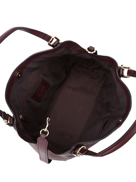 Shoulder Bags Coach Edie 28 Black Purple Leather Tote 57124lioxblood