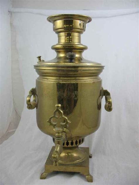 428025 1870 Russian Brass Samovar Apr 28 2010 Kimballs Auction