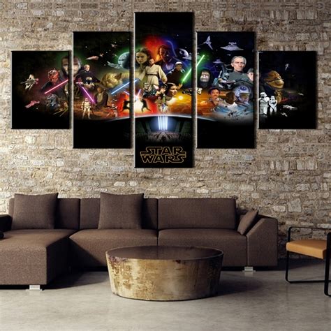 Hd Printed 5 Pieces Print Picture Poster Star Wars Painting Canvas Wall