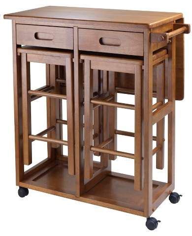 Apr 17, 2020 · a stylish cooking area with a dining table placed a few steps from the kitchen island is very common in the present times. Winsome Suzanne 3 Piece Space Saver Set - Teak#ad | Dining ...