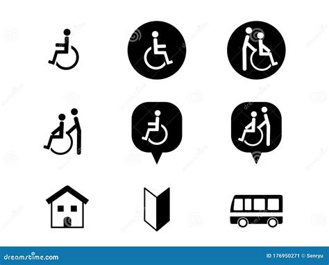 Caregiver Icon Set Stock Vector Illustration Of Wheelchair 176950271