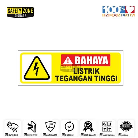 Jual Sign Sticker Bahaya Listrik Tegangan Tinggi Shopee Indonesia
