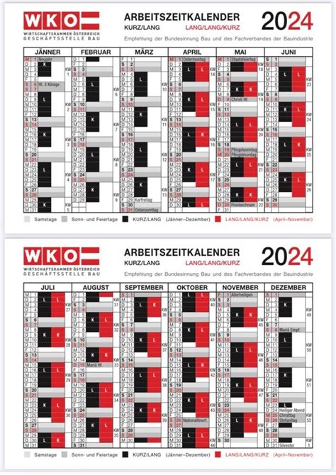 Kurz Lang Kalender 2024 Wko Gabie Jocelyn