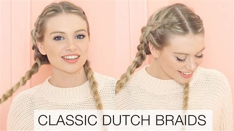 Braided hairstyles for long hair. Classic Dutch Braids with Hair Extensions | Milk + Blush ...