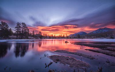 Descargar Fondos De Pantalla K Sprague Lake Puesta De Sol Tarde