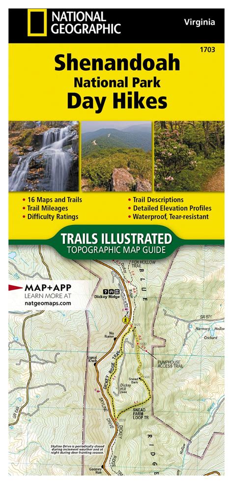 The Map For Shenandoah National Park And Day Hikes Including Trails