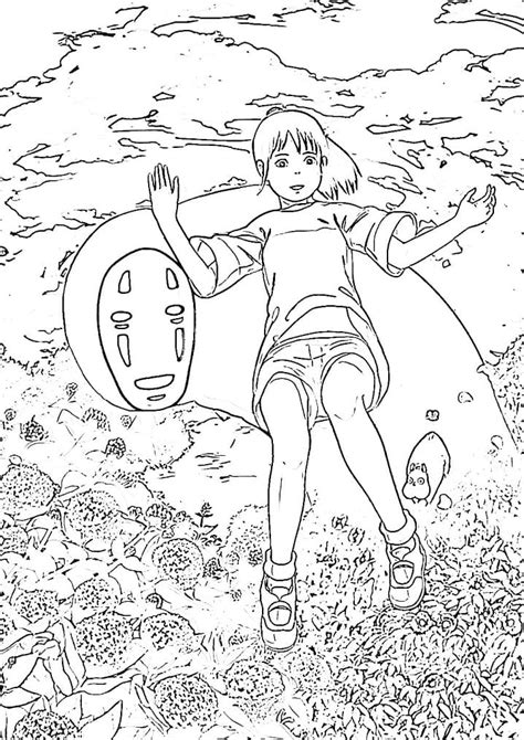 Chihiro Ogino From Spirited Away Coloring Page Anime Coloring Pages