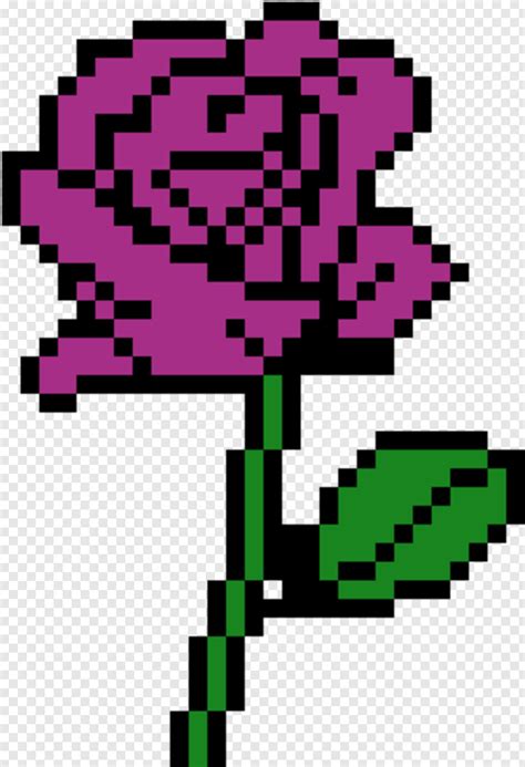 Purple Rose Pixel Art Of Flowers Transparent Png X