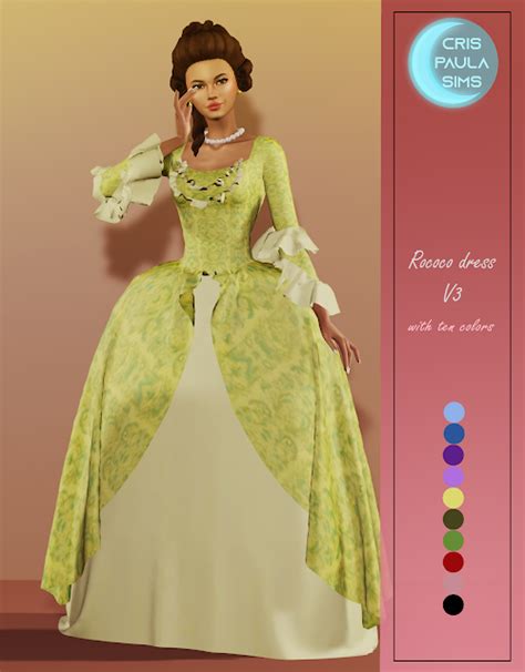 The Sims 4 Rococo Dress V3 Cris Paula Sims