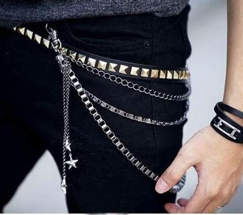 goth punk metal belt waist chain punk fashion rocker belly chain gold chains for men