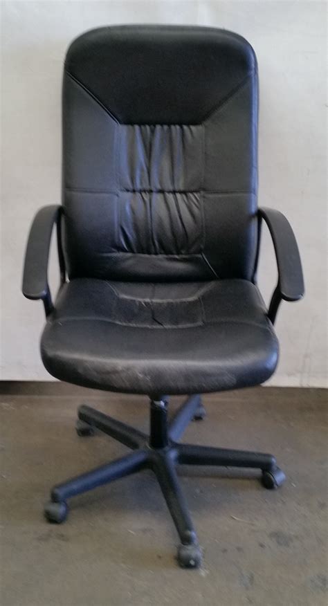 Steelcase rolling swivel office chair mid 20th century. Ikea Black Leather Office Chair - Lot 951717 | ALLBIDS