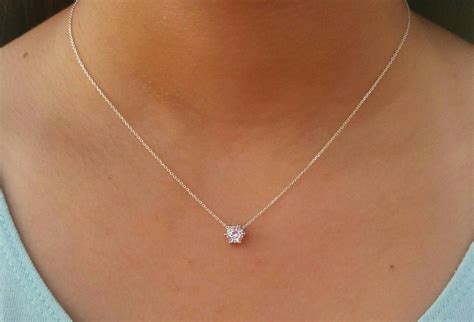 Floating Diamond Necklace Single Diamond By Jewelryfamousworld