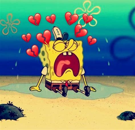 An Animated Spongebob With Hearts Coming Out Of His Mouth