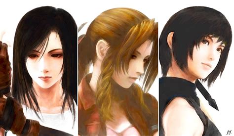 Tifa Lockhart Aerith Gainsborough And Yuffie Kisaragi Final Fantasy And More Drawn By Fm