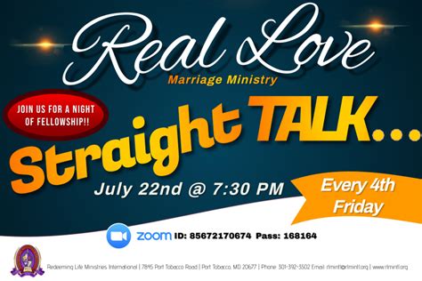 Real Love Marriage Ministry Straight Talk Redeeming Life Ministries