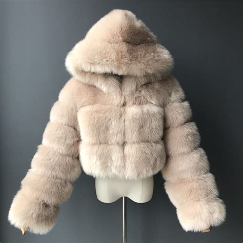Autumn Furry Cropped Faux Fur Coats Jackets Women Fluffy Top Coat