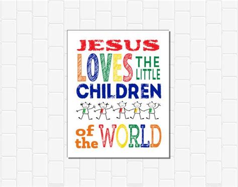 Jesus Loves The Little Children Of The By Cottageartshoppe On Etsy