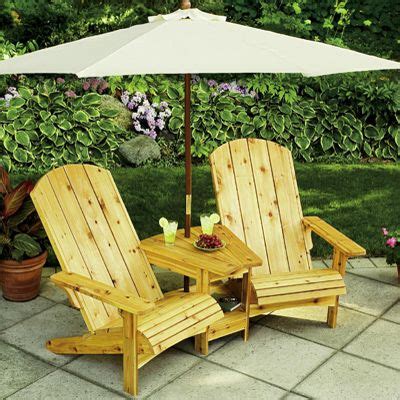 In our selection, you will find a wide range of outdoor tables and chairs for your outside area. Neat Adirondack chair/table/umbrella set for over looking ...