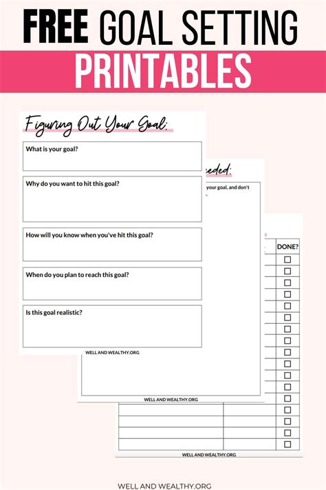 Free Printable Goal Sheets That Make Achieving Your Goals Inevitable