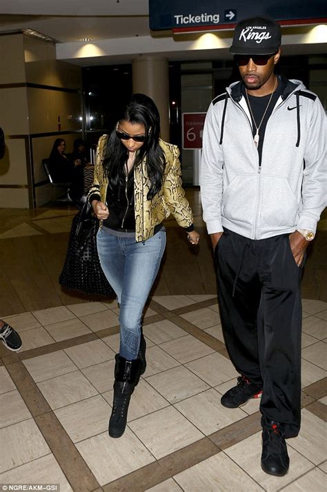Nicki Minaj Arrives At Lax Amid Engagement Rumors With Safaree Samuels