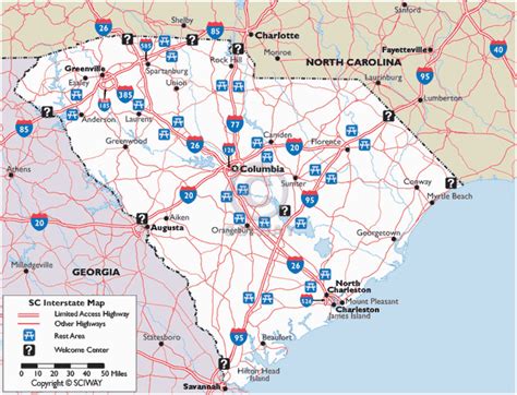 Georgia County Map With Cities And Roads Map Of South Carolina