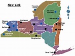 Landkarte New York (Übersichtskarte/Regionen) : Weltkarte.com - Karten ...