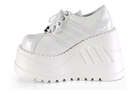 Stomp 08 White Platform Wedge Shoes
