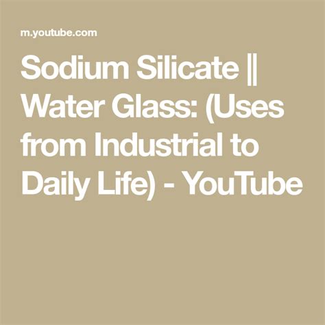 Sodium Silicate Water Glass Uses From Industrial To Daily Life Youtube Concrete Sealer