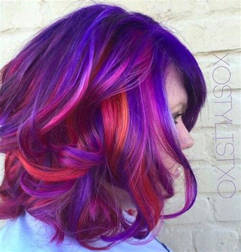 Orange Pink The Purple And Colorful Hair On Pinterest