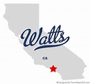 Map of Watts, CA, California