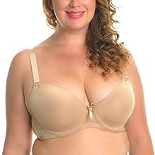 Angelina Women S Wired Plus Size Fuller Bust Demi Cup Bra With Lace