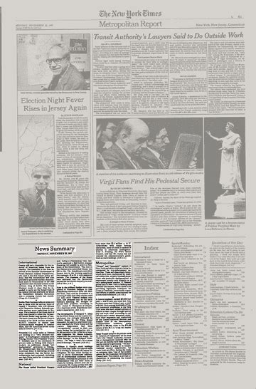 News Summary Monday November 23 1981 The New York Times