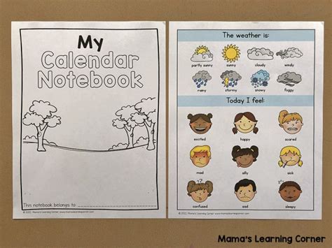 Daily Calendar Notebook For Preschool And Kindergarten Mamas Learning