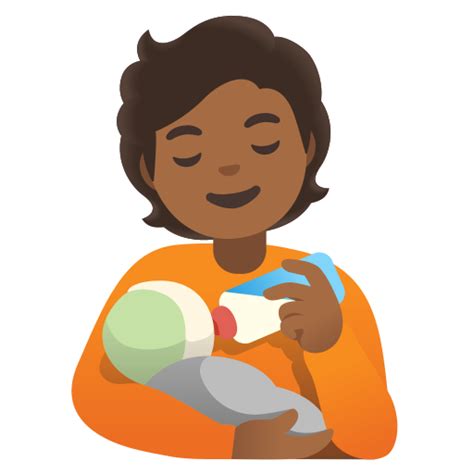🧑🏾‍🍼 Persona Alimentando A Bebé Tono De Piel Oscuro Medio Emoji